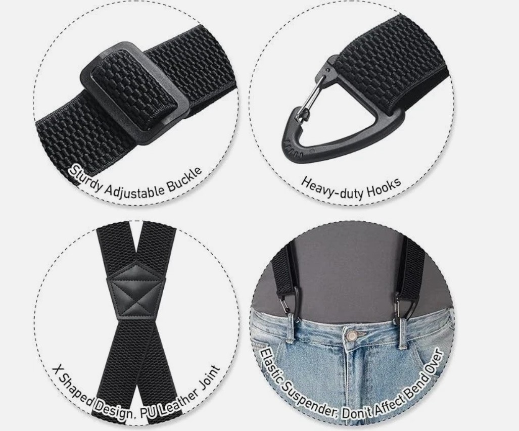 Suspenders for Men Heavy Duty, X Back Hidden Suspender 1.5 Under Clothing