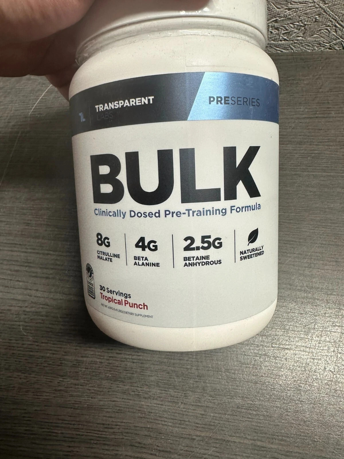 Tropical Punch Bulk Pre Workout 30 Servings Performance 05/26