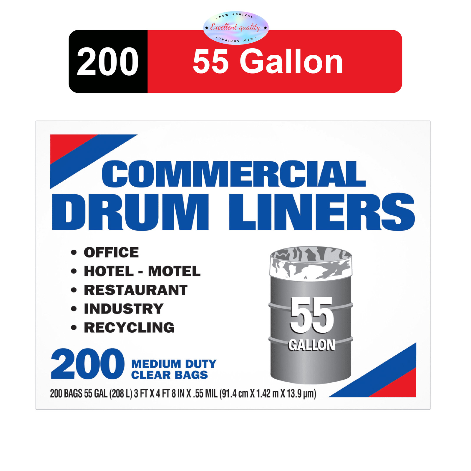 55 gal. Economy Natural Trash Liners (200-Count)