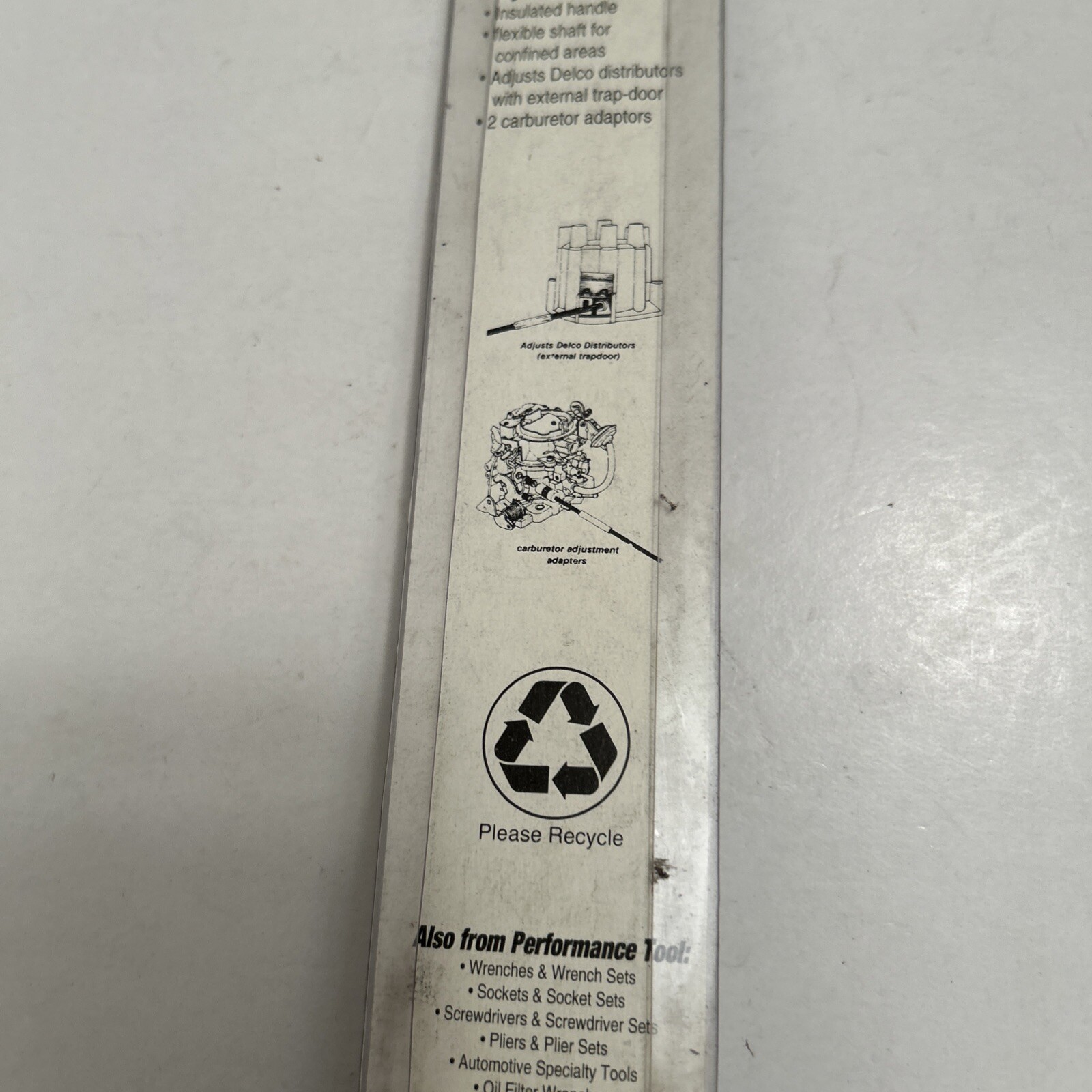 Performance Tool W1188C Distributor Point & Carburetor Wrench, Flex Shaft, New