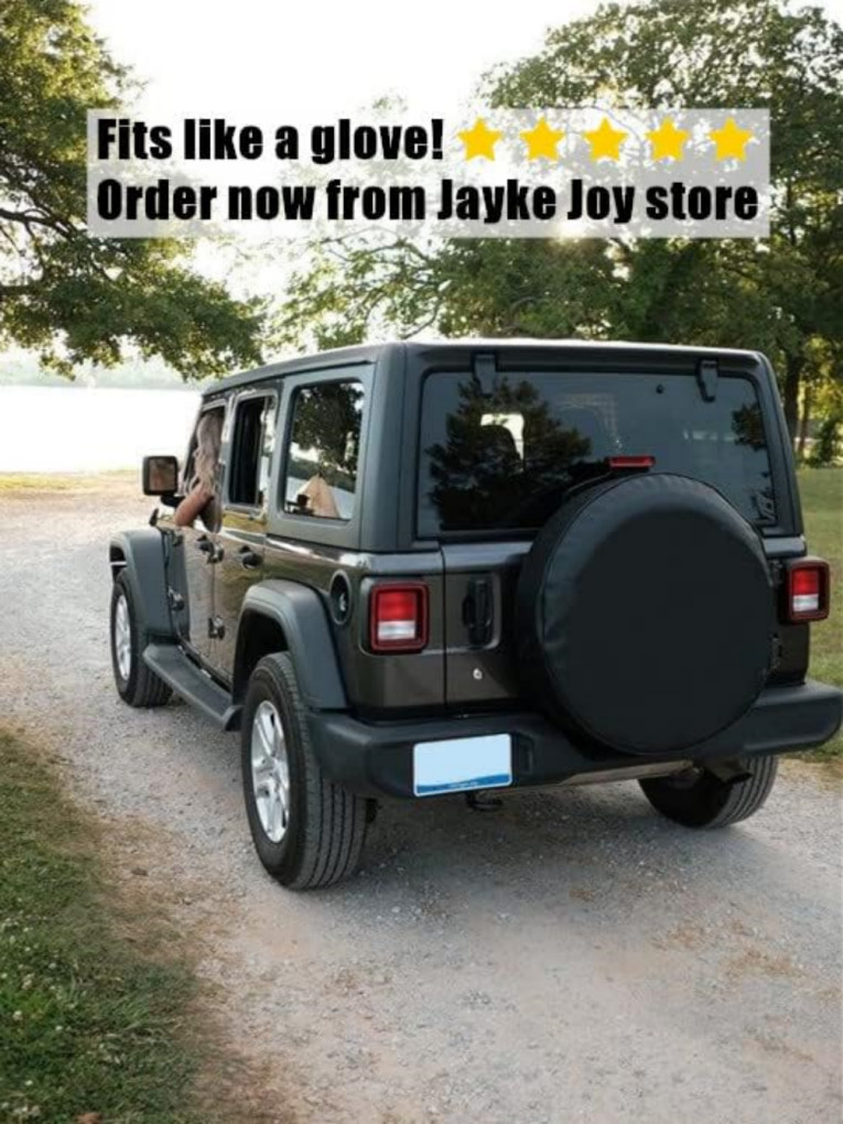 15'' Black DIY Spare Tire Cover Trailer Wheel & Tyre Protector Against Sun Rain