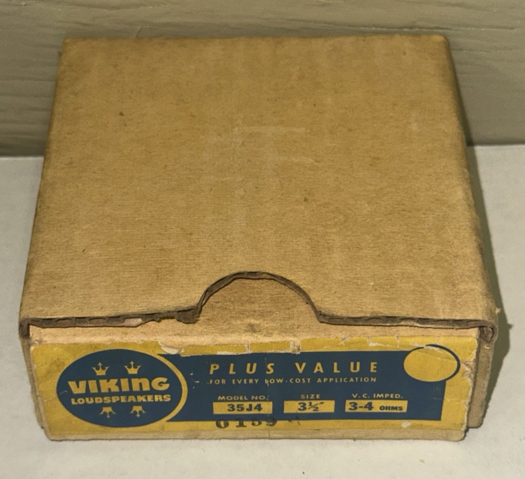 Viking Loudspeaker S-5J4 3.5" 3-4 Ohms Plus Value New Old Stock Box Audio NOS