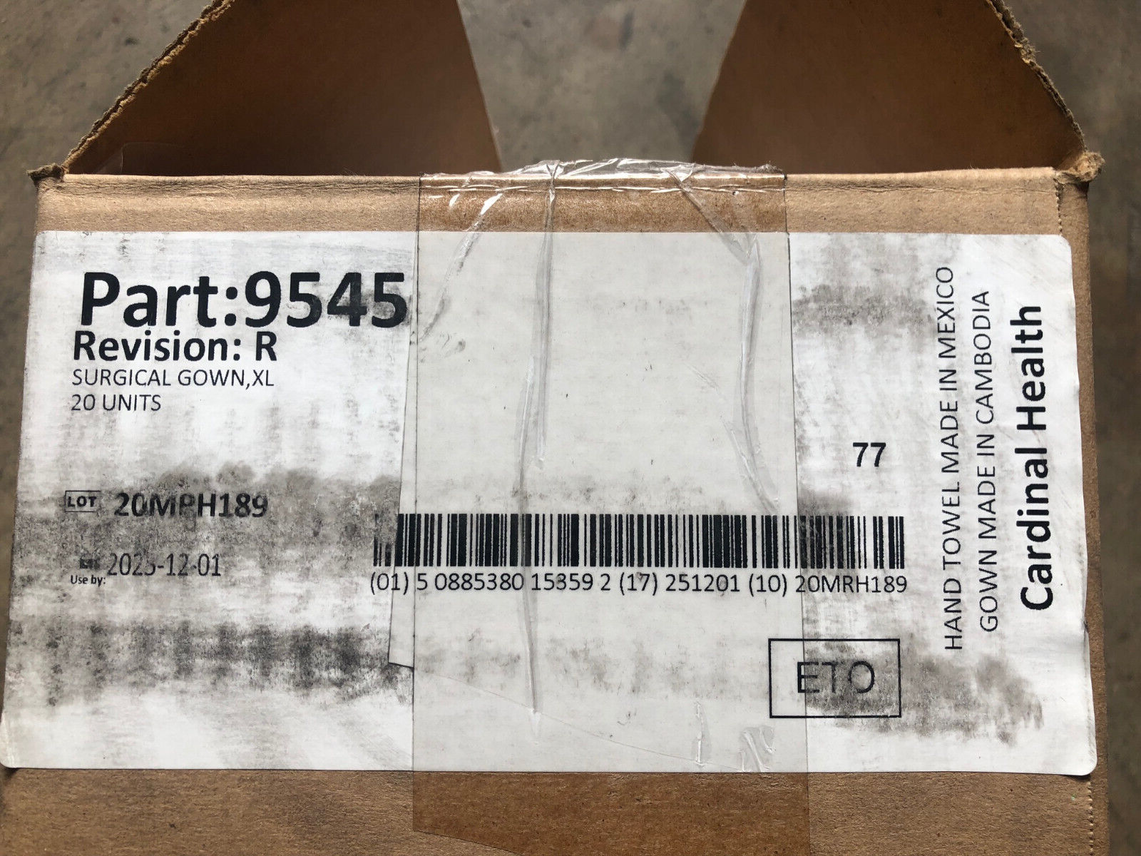 20x Surgical Gown Nonreinforced Convertors XL 9545 Cardinal medi Clinic Hospital