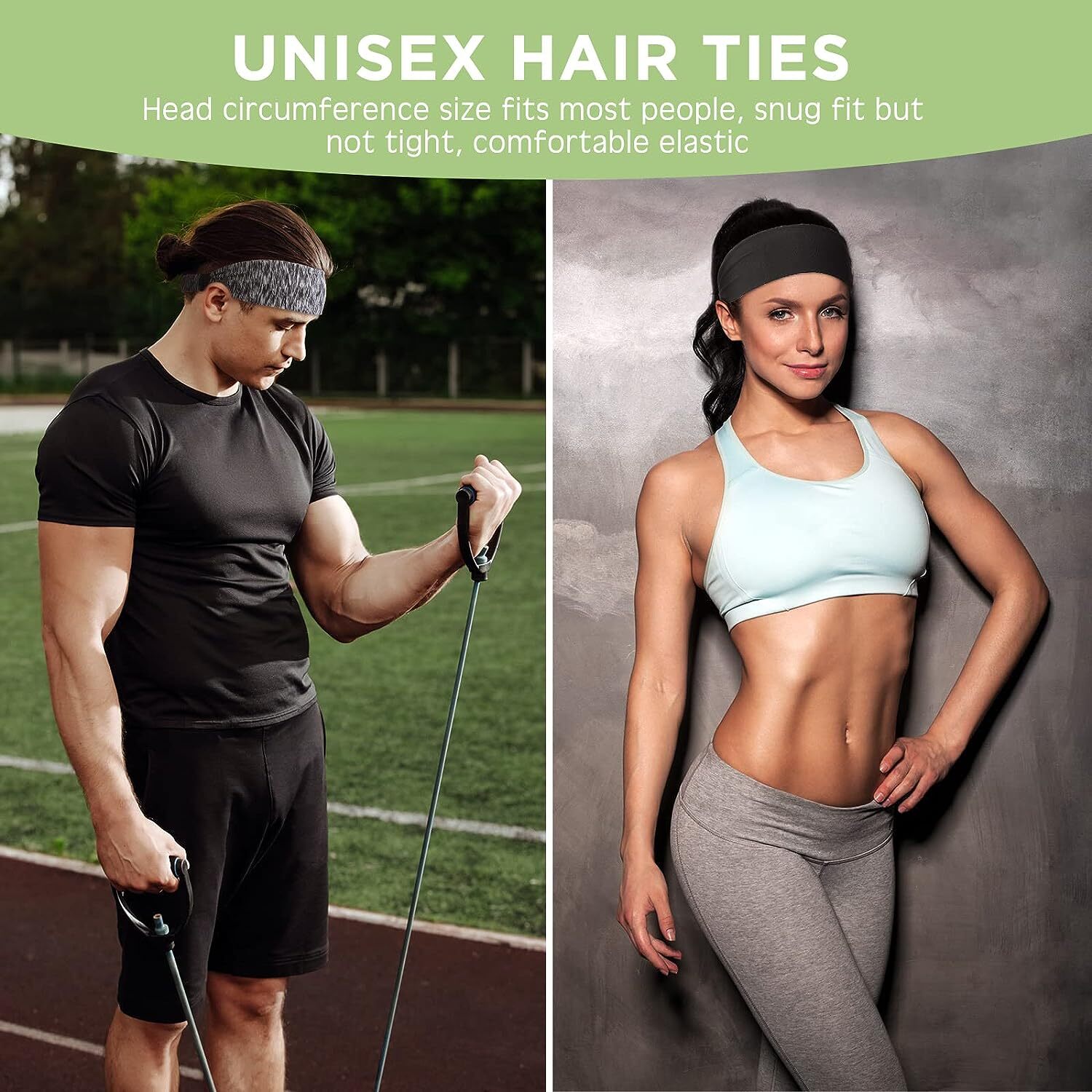 3PCS Sports Headband Anti-Sweat Band Running Yoga Stretch Head Bands Men Women