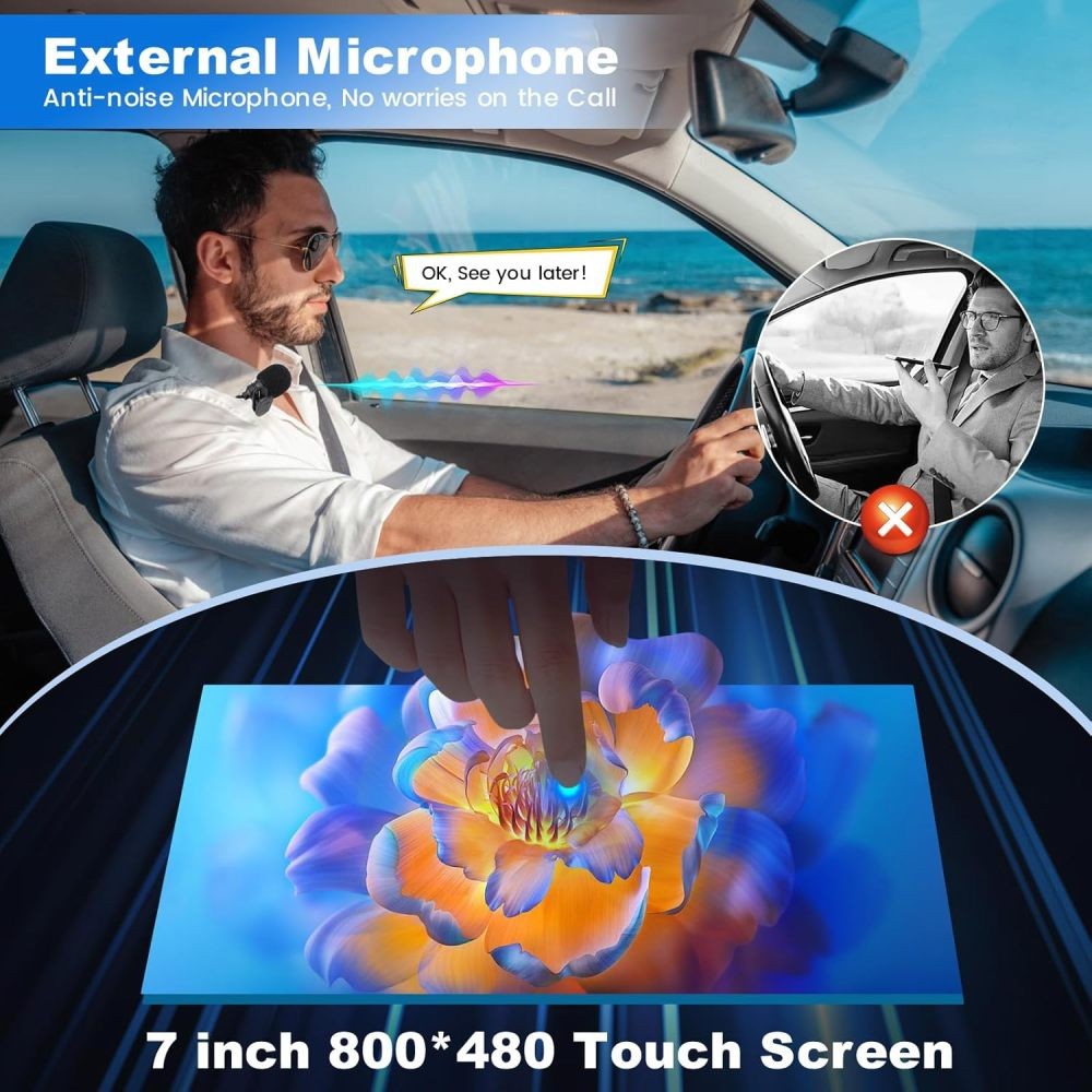 Double Din Apple Carplay Android Auto 7" Car Stereo Radio Bluetooth Touch Screen