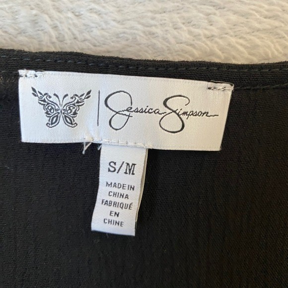 Jessica Simpson Julia Fringe Fairy Whimsigoth Kimono Women S/M Black Floral Boho