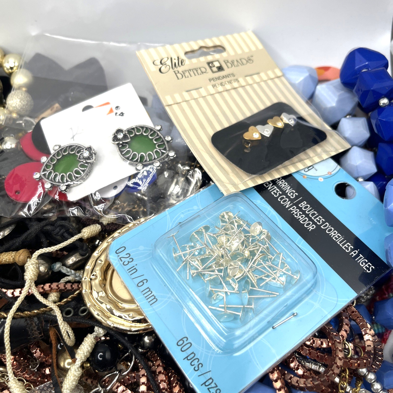 5+ Lb Jewelry Craft Lot Broken Junk Repurpose Upcycle - Vintage To Now