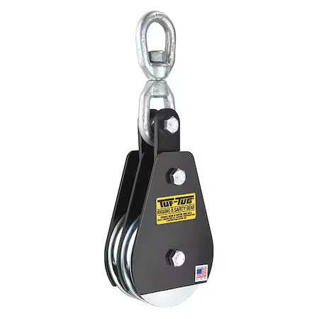 Tuf-Tug Ttdsb-1000Se Double Pulley Block, Synthetic Or Wire Rope, 7/32 In Max