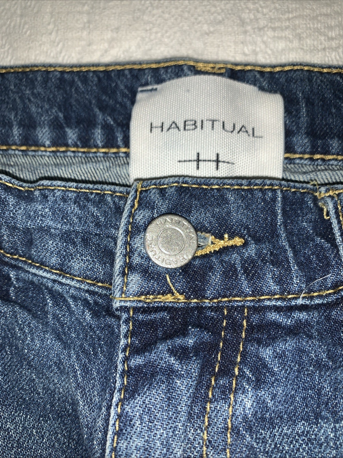 Habitual jeans Denver high rise wide leg raw hem blue stretch denim Sz 28 - 6
