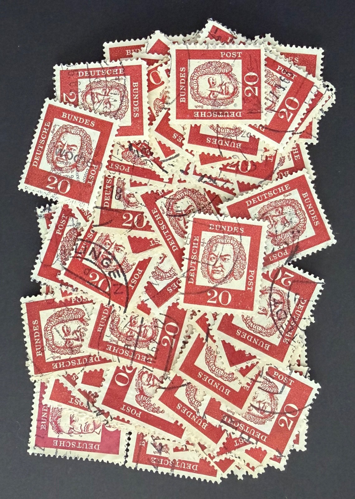 Germany #829 - 20 pf dark red - 90 stamps for Art or Crafting