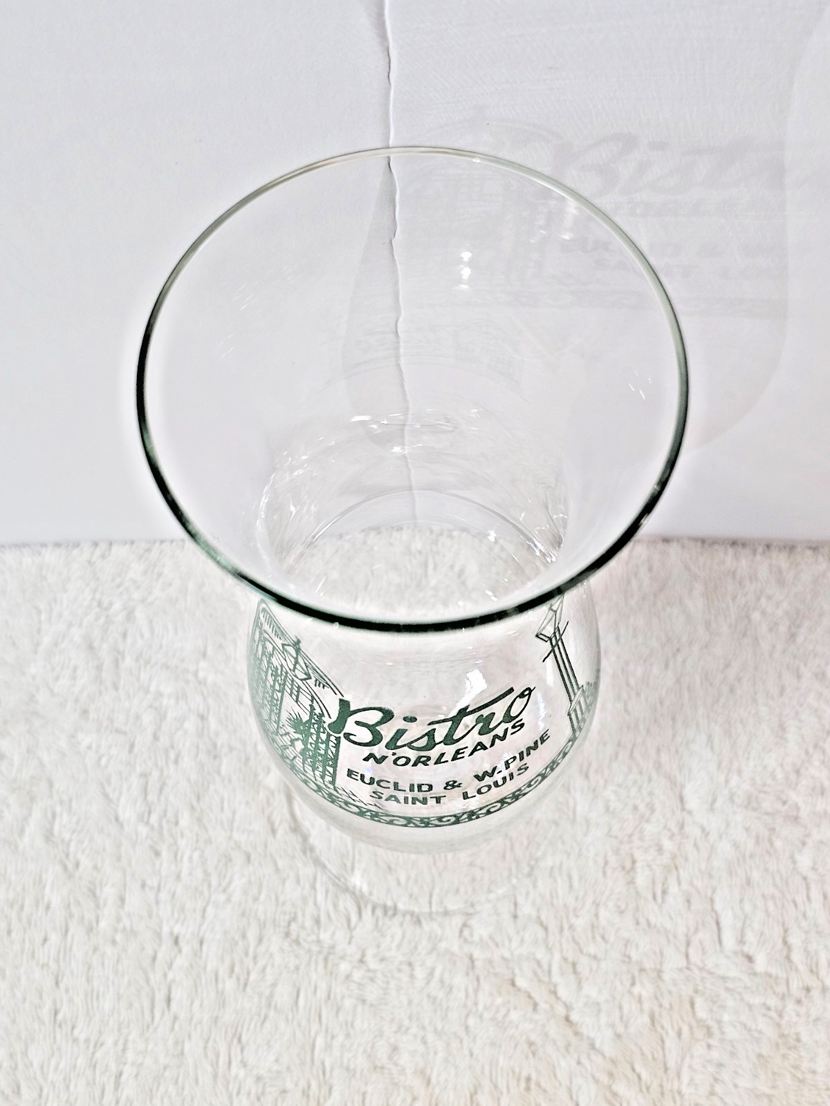VTG Bistro N'Orleans Hurricane Glass 10” Hand Blown New Orleans Bar