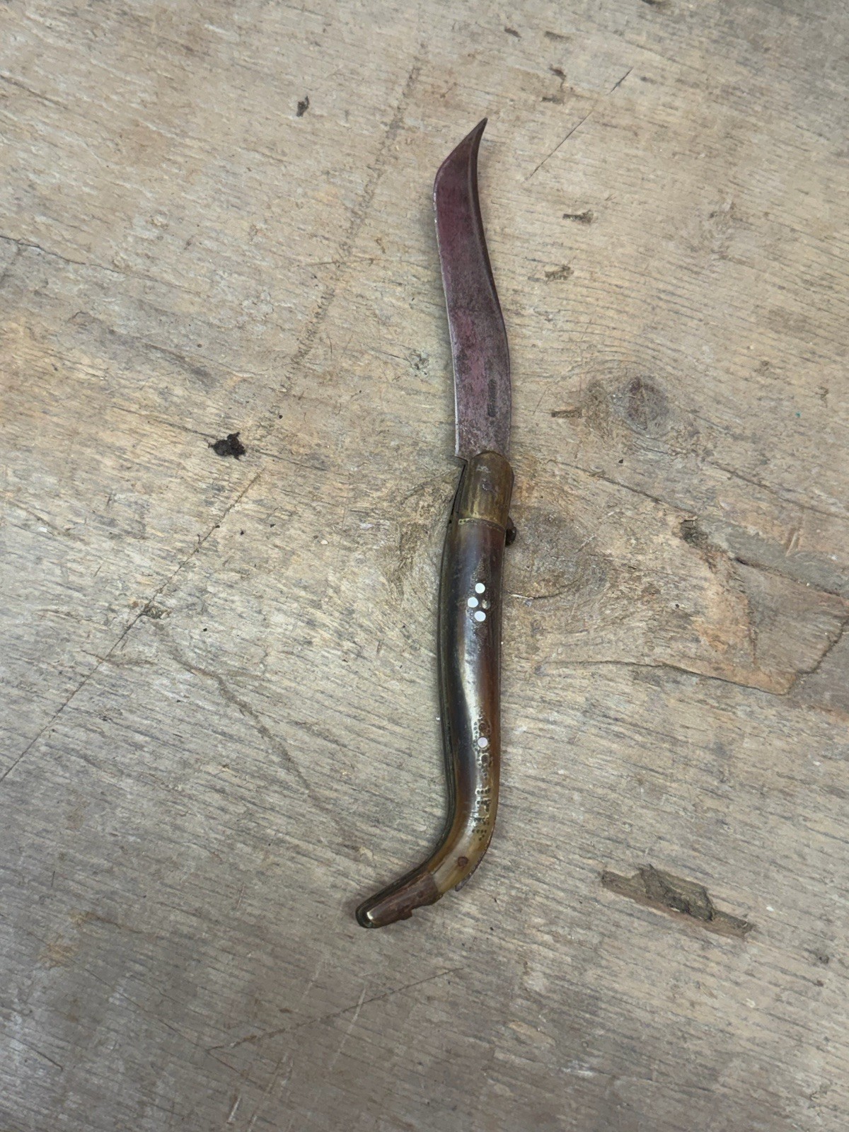 Primitive 1800s 19th Century Forged Native American Navajo Folding Knife