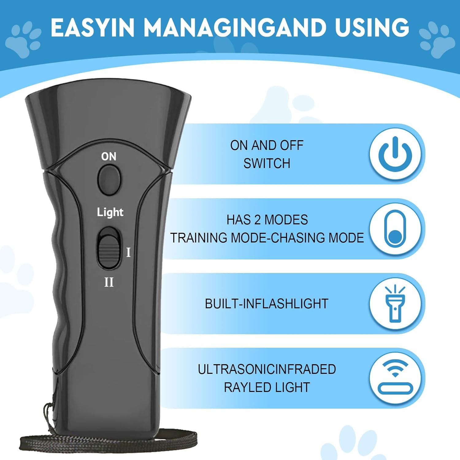 Ultrasonic Anti Dog Barking Device Pet Trainer LED Light Gentle Chaser Style Lot