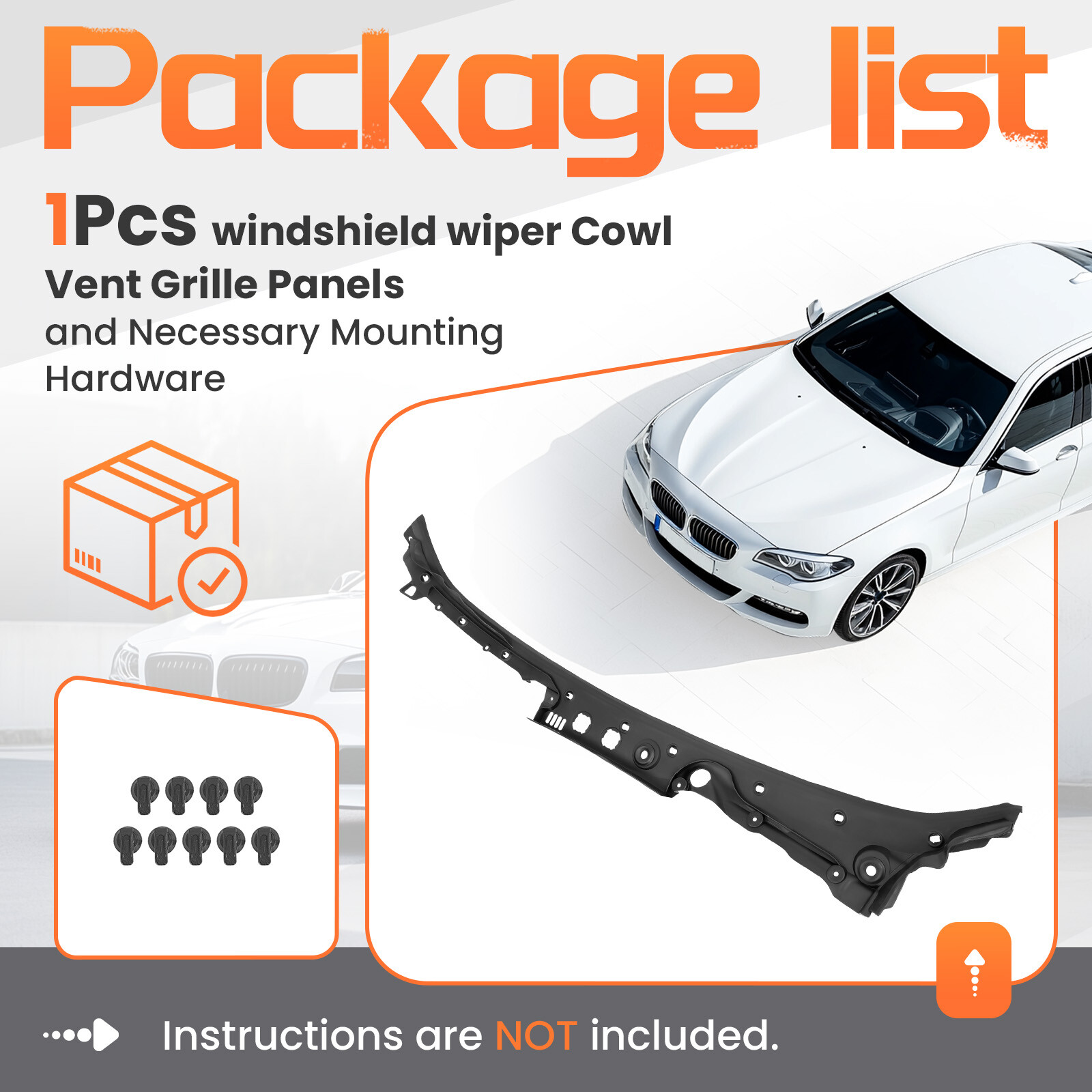 Windshield Cowl Panel Cover For 2011-2016 BMW 5Series M5 550i 528i #51717203124