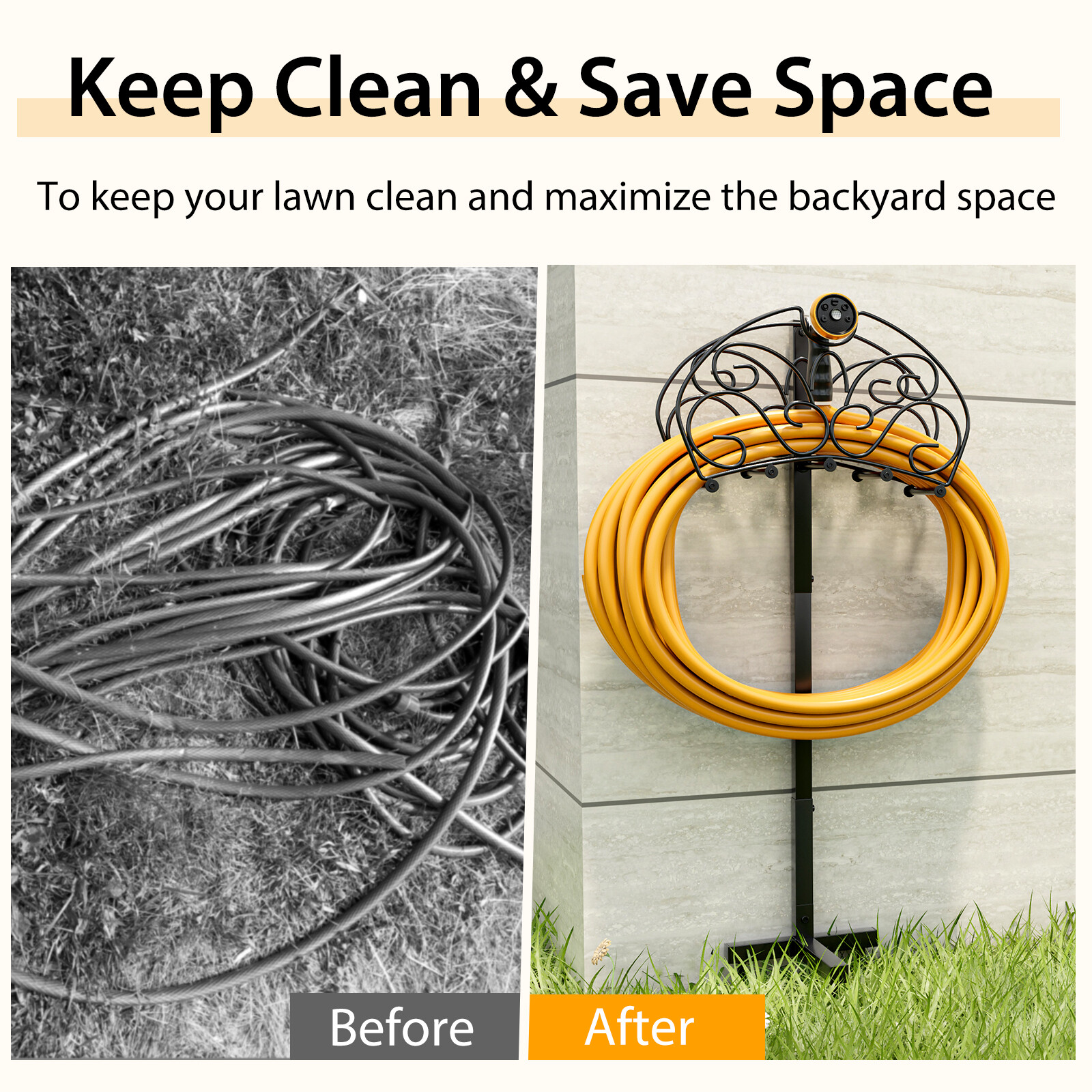 Freestanding Water Hose Stand Detachable Metal Hose Holder Garden Hose Holder