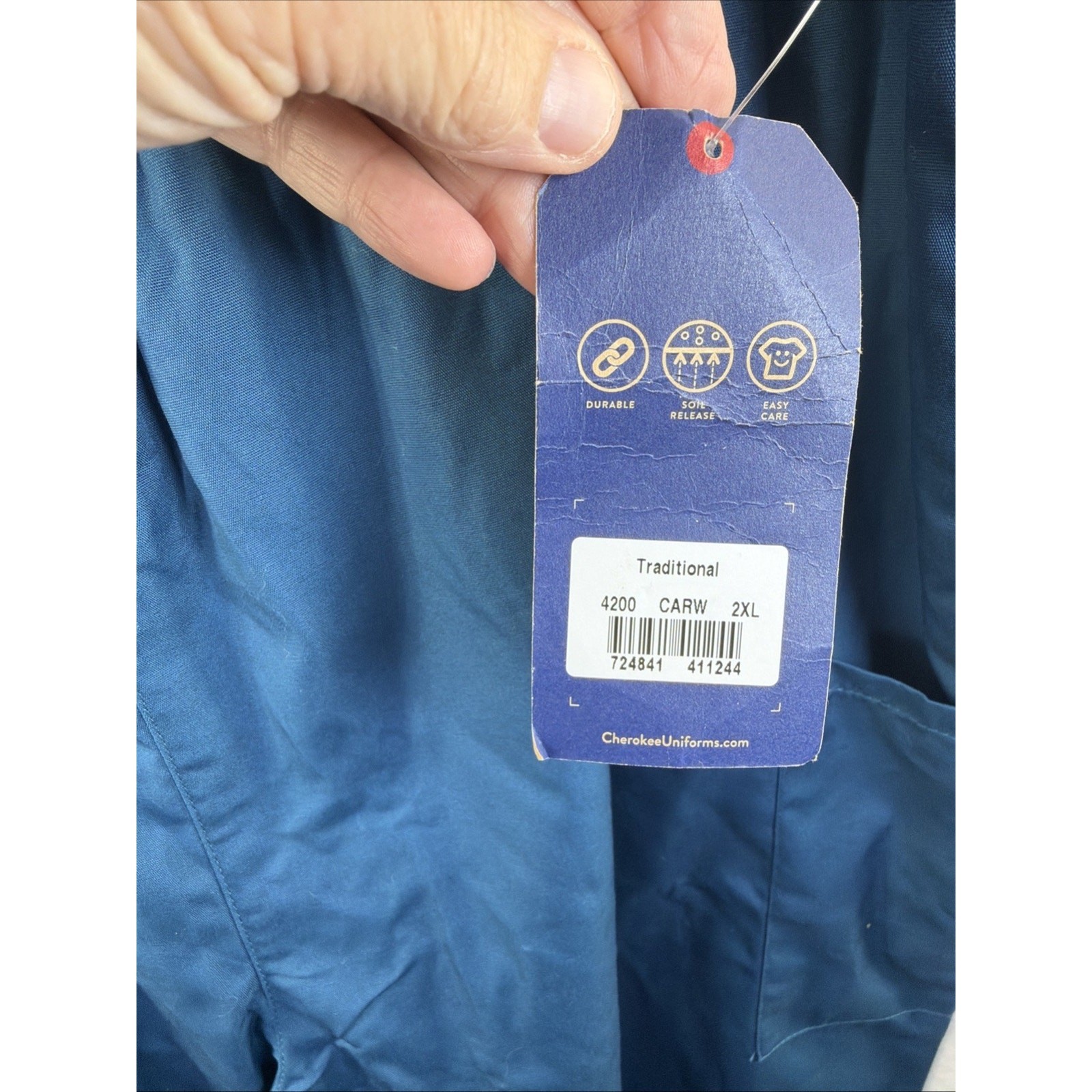 Cherokee Scrub SET XXL Medical HCA Florida Heathcare NWT Blue Top Pants 2xl