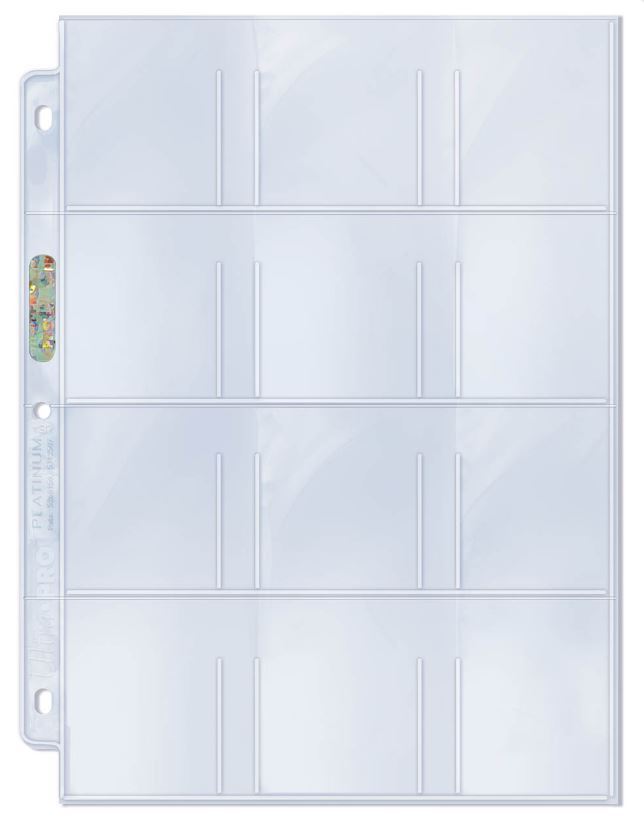 (10) Ultra Pro 12-Pocket 2 1/4 x 2 1/2 Trading Card / Sticker Album Binder Pages