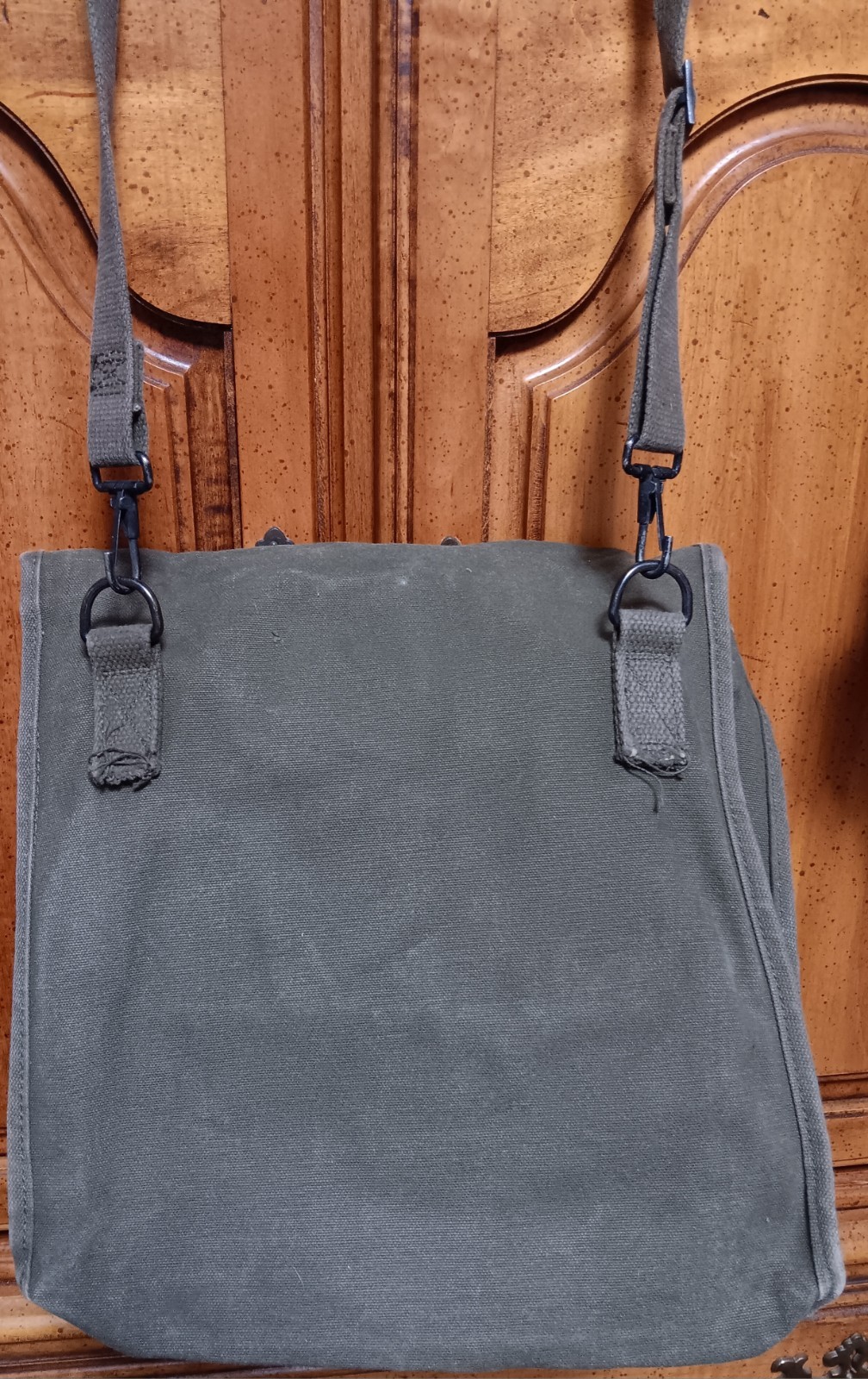 VINTAGE US Army Bag Green Map Photograph Canvas Field Case Satchel OD 50s 60s