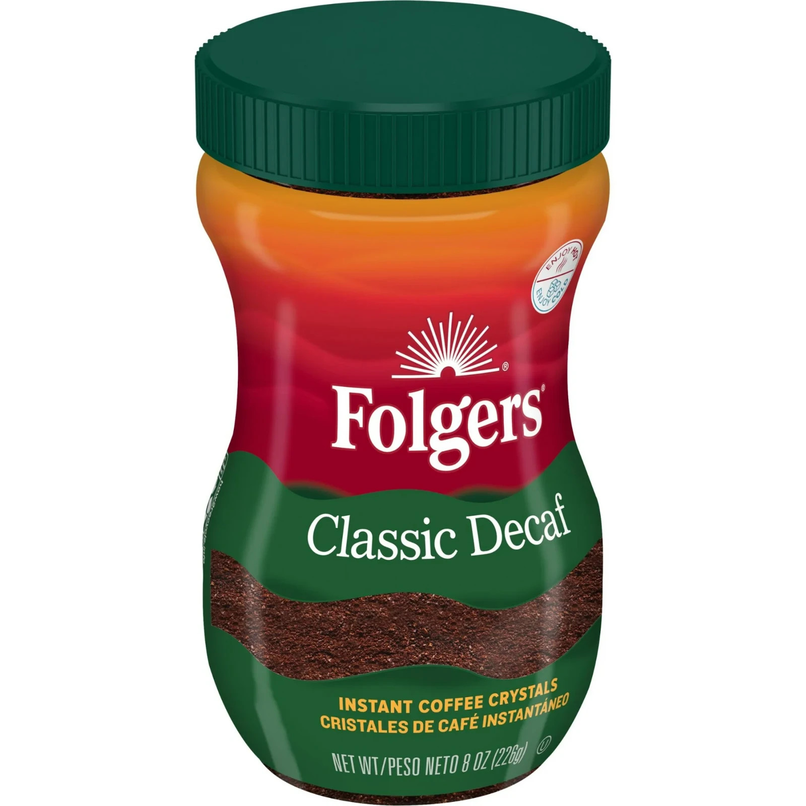 Folgers Classic Decaf Instant Coffee, 8 oz Jar