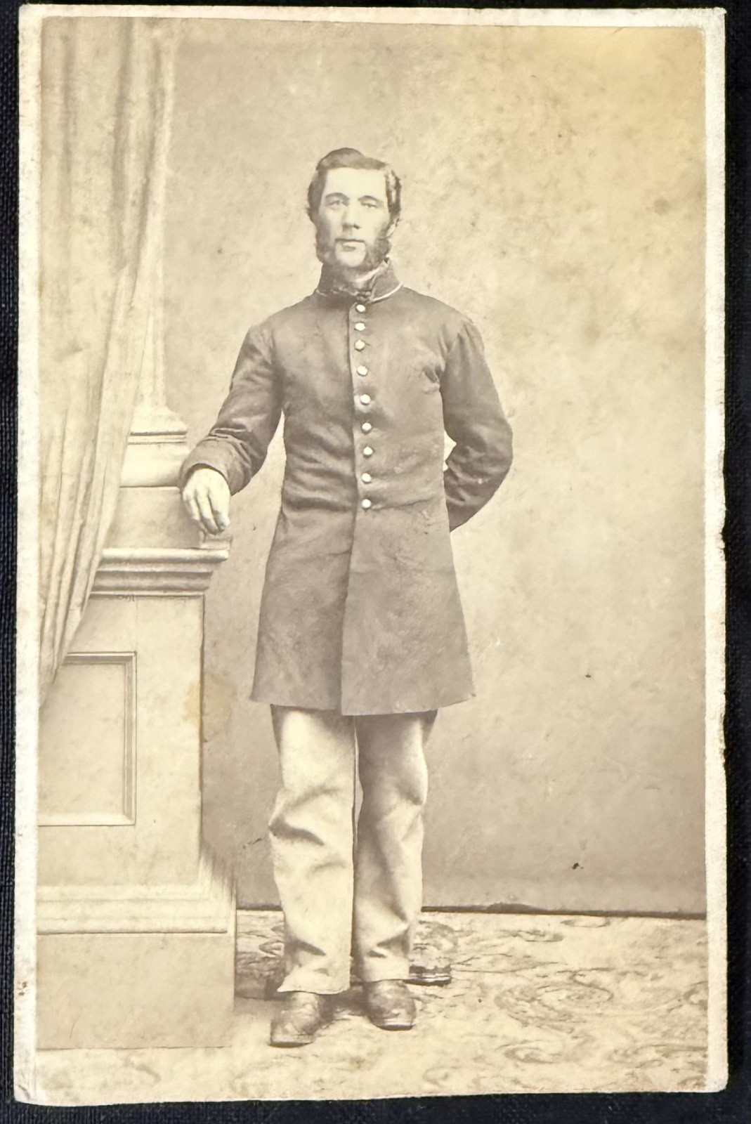 CDV of Civil War Union soldier,  Alfred Hall, Lawrence, Massachusetts back mark