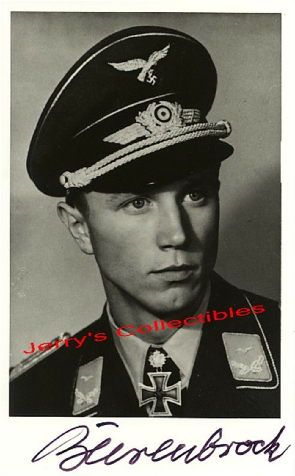 Franz-Josef Beerenbrock signed photo. Luftwaffe Ace.117 Kills. JG-51