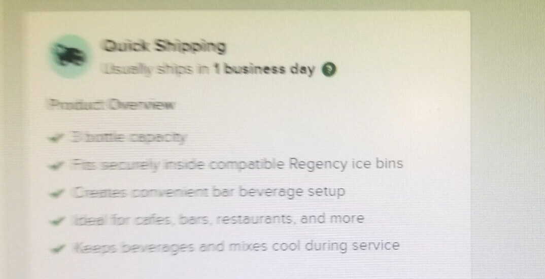 REGENCY BLACK PLASTIC BOTTLE HOLDER FOR ICE BINS WITH DIVIDERS