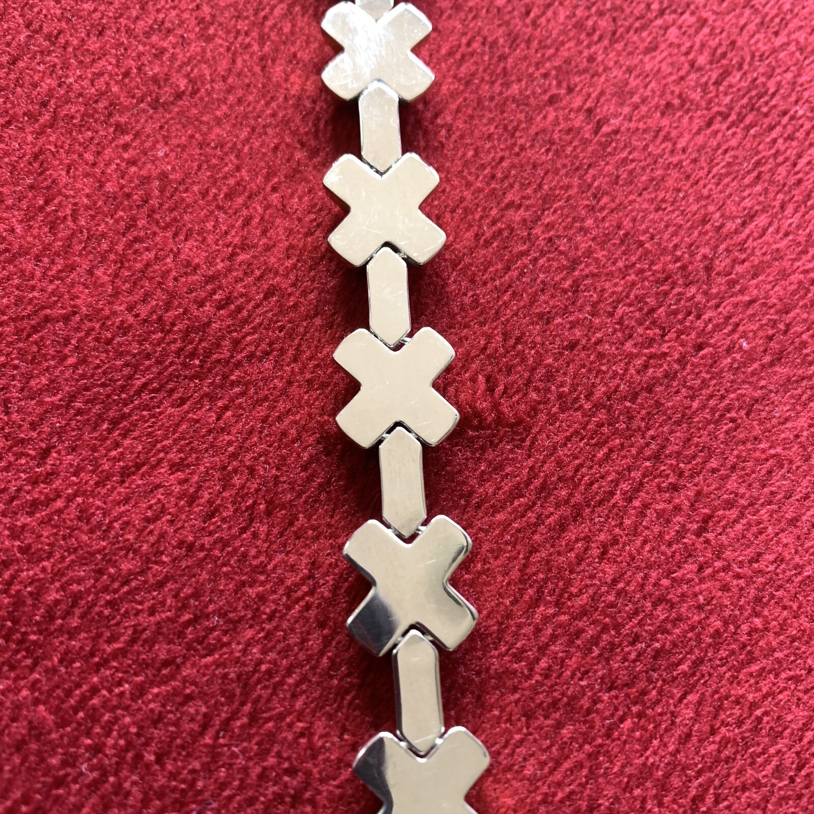 Bracelet Milor Sterling Silver Gold Wash X Made Italy love Hugs Kisses Vintage