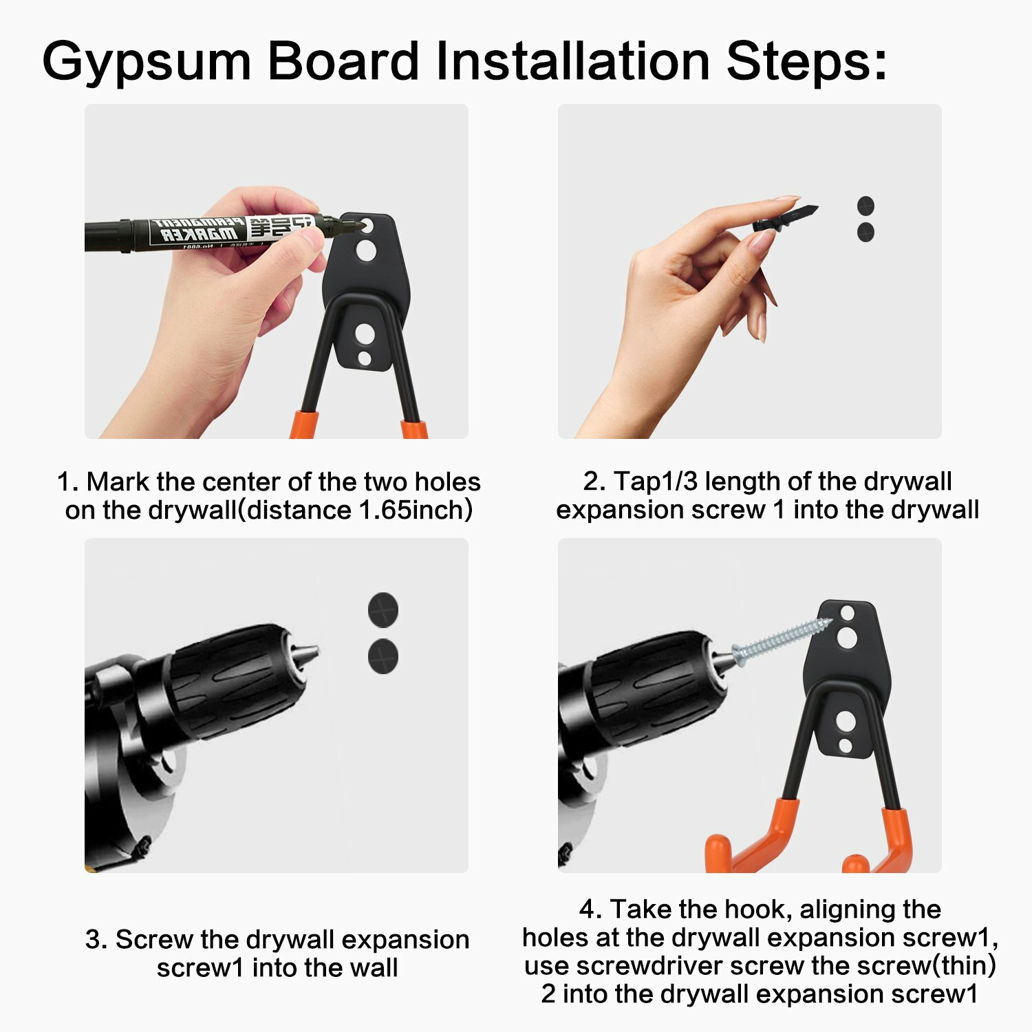 12-Pack Steel Garage Storage Utility Double Hook Wall Organizer for Garden Tools