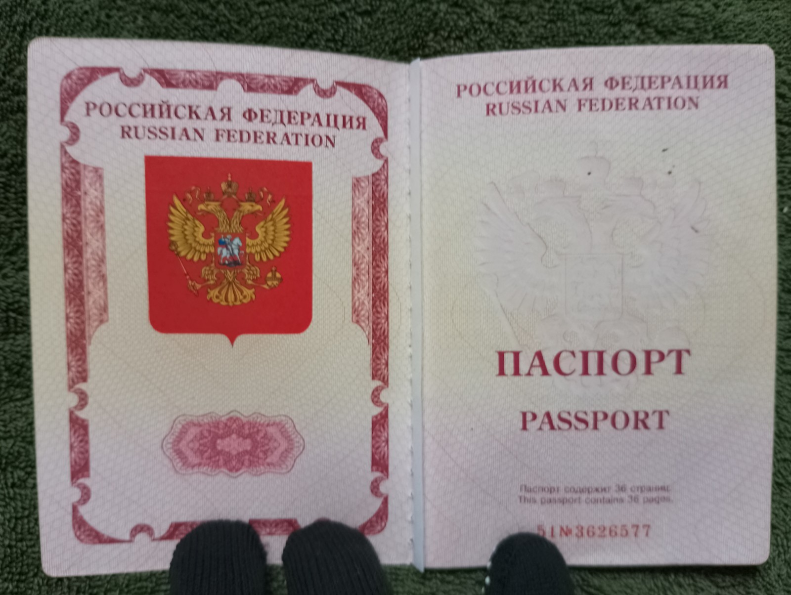 Two foreign travel passports belonging to a female Russian citizen.
