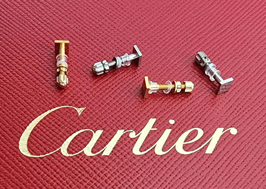 NEW! Authentic Cartier Square Screws - Gold/Silver + Free Screwdriver