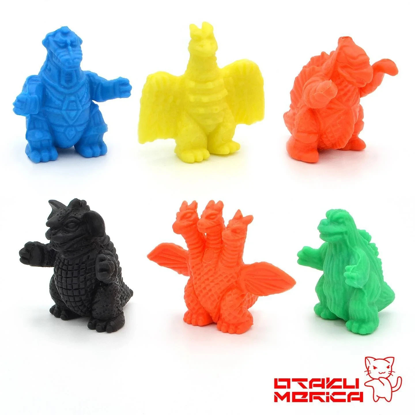 Kaiju Freaks: Godzilla Keshi RANDOM Set of 6 - Vintage 80s Kaiju Keshigomu 1in