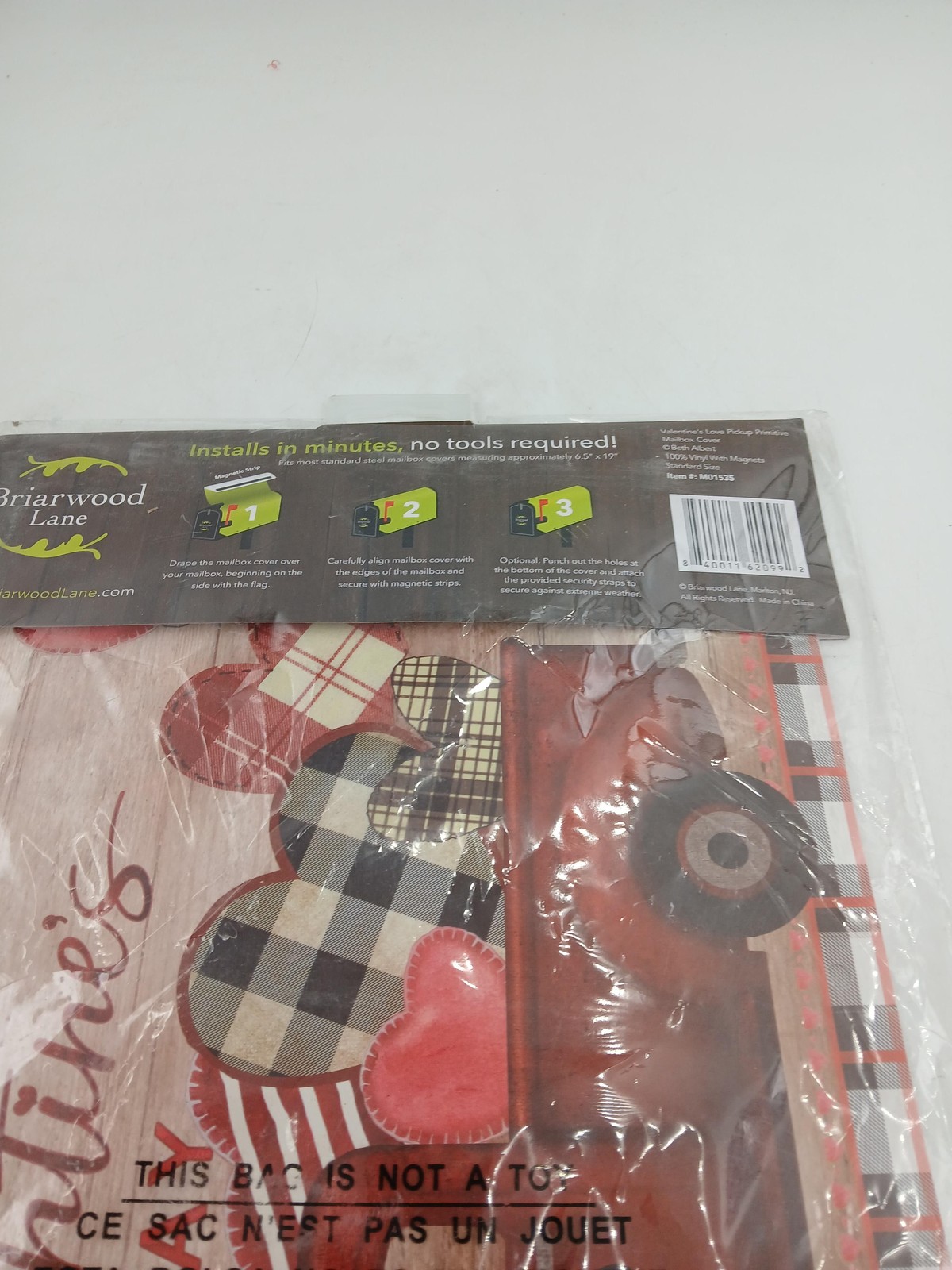 Briarwood Lane Valentines Mailbox Cover Set Red Hearts XOXO Bags Decor