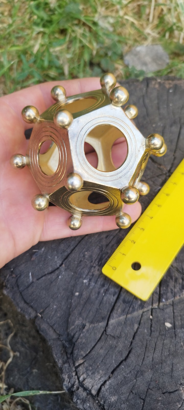 Handmade bronze Roman dodecahedron