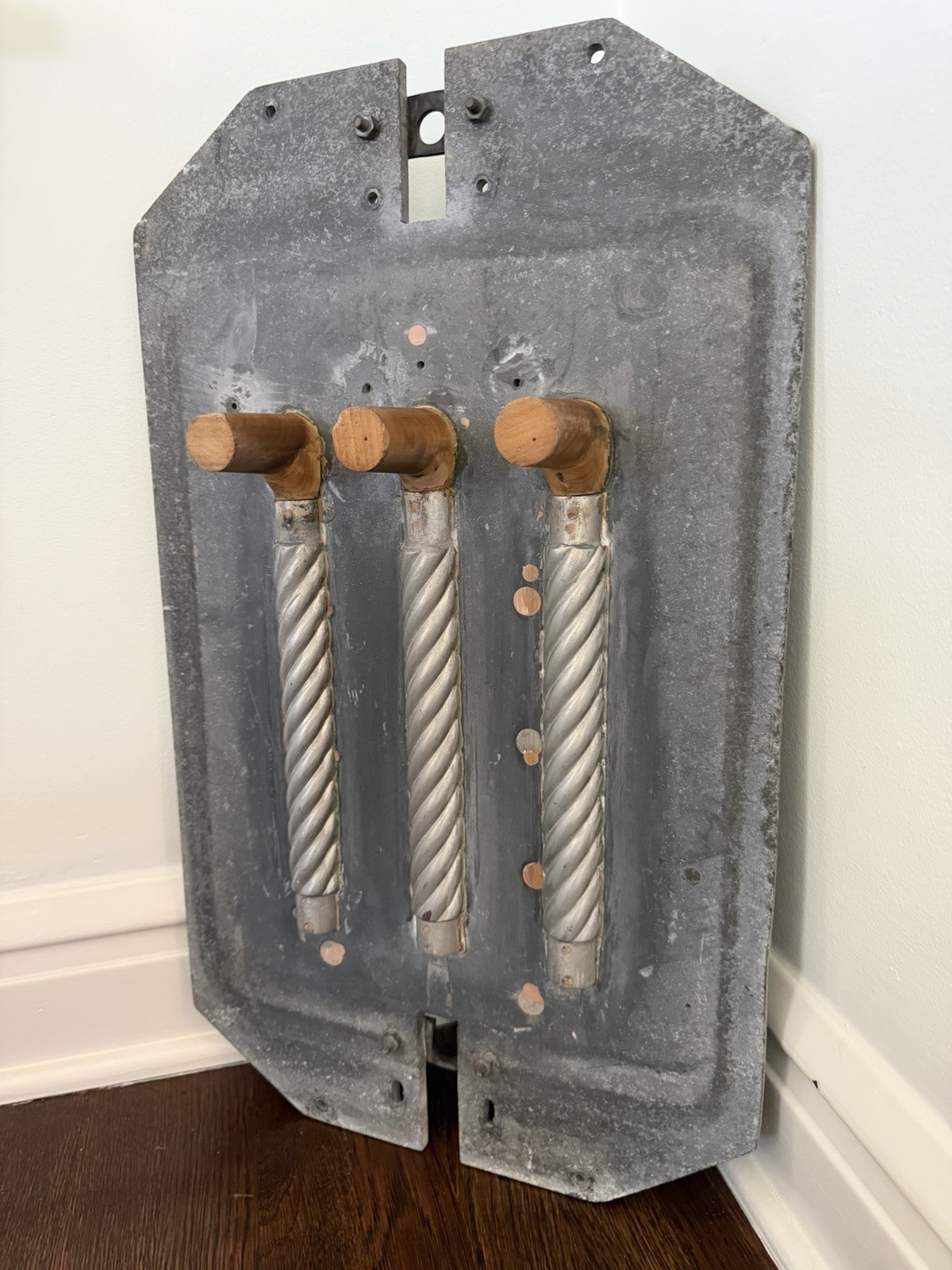 VTG Industrial Aluminum Foundry Mold Rope Pattern Sculpture Abstract Wall Art