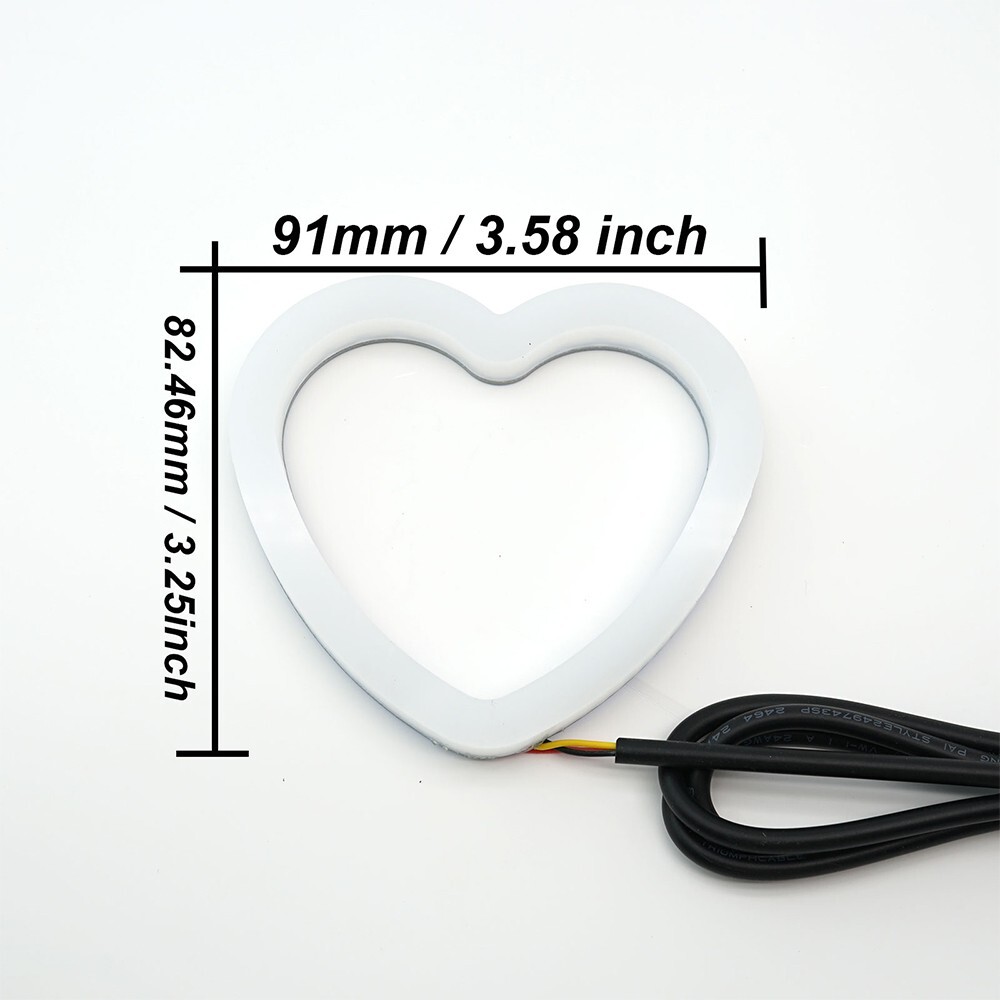 APP control Car RGB Heart LED Angel Eyes Halo Rings Headlight DRL Light Retrofit