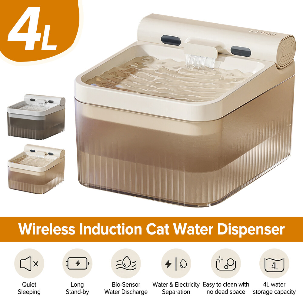 4L Automatic Pet Dog Cat Water Fountain Drinking Dispenser Wireless Pump