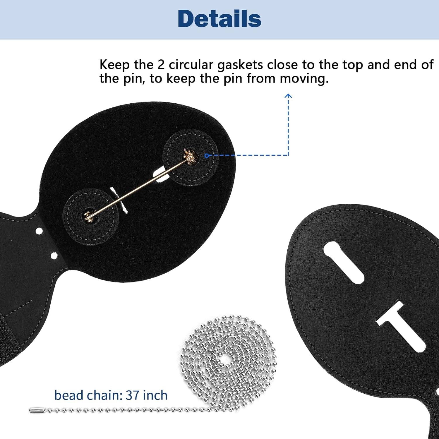 Police Badge Holder, Cowhide Law Enforcement Badge Holder with Metal Belt Clip