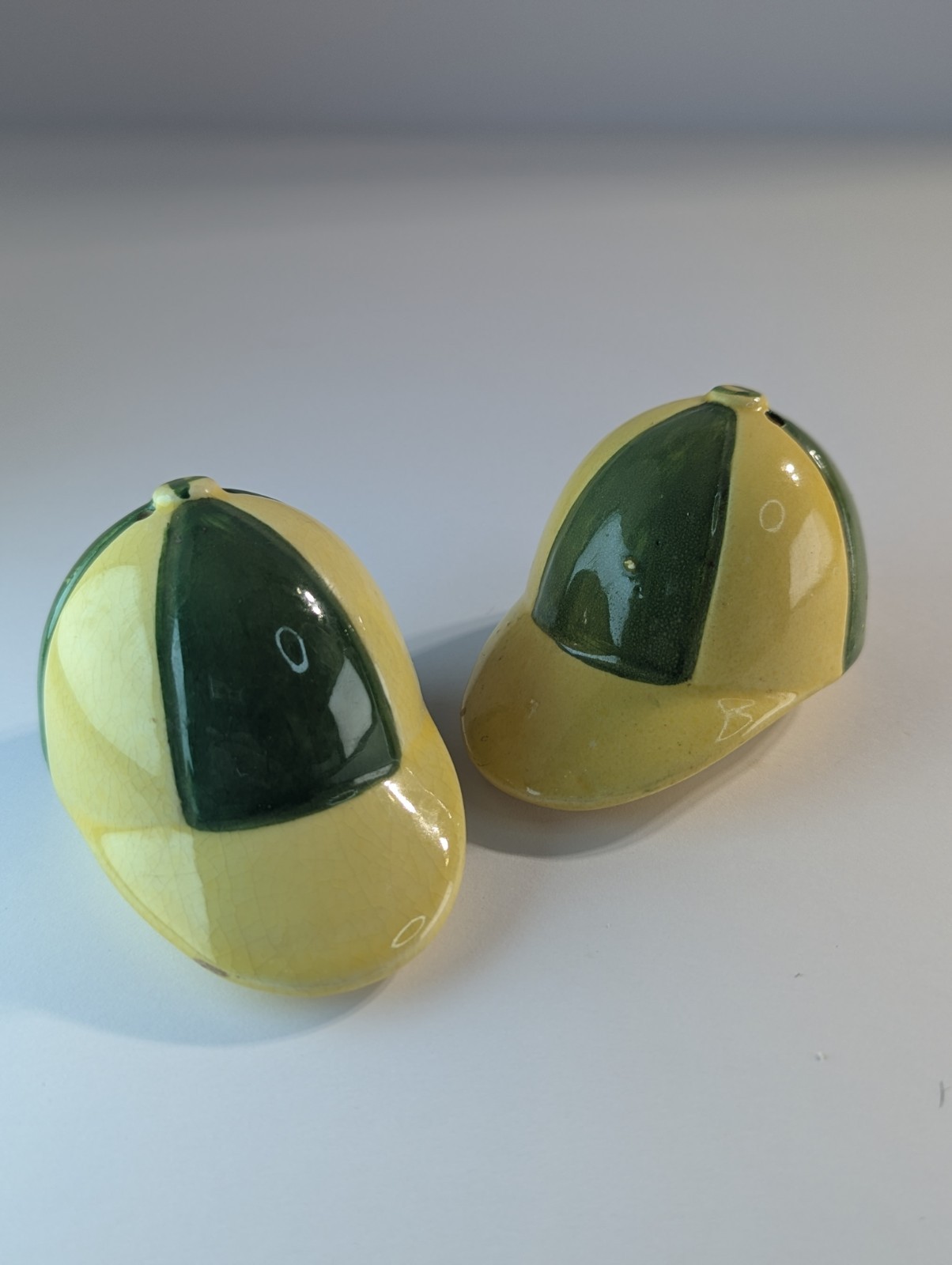 Vintage 1950's Baseball Cap Hat Salt And Pepper Shakers