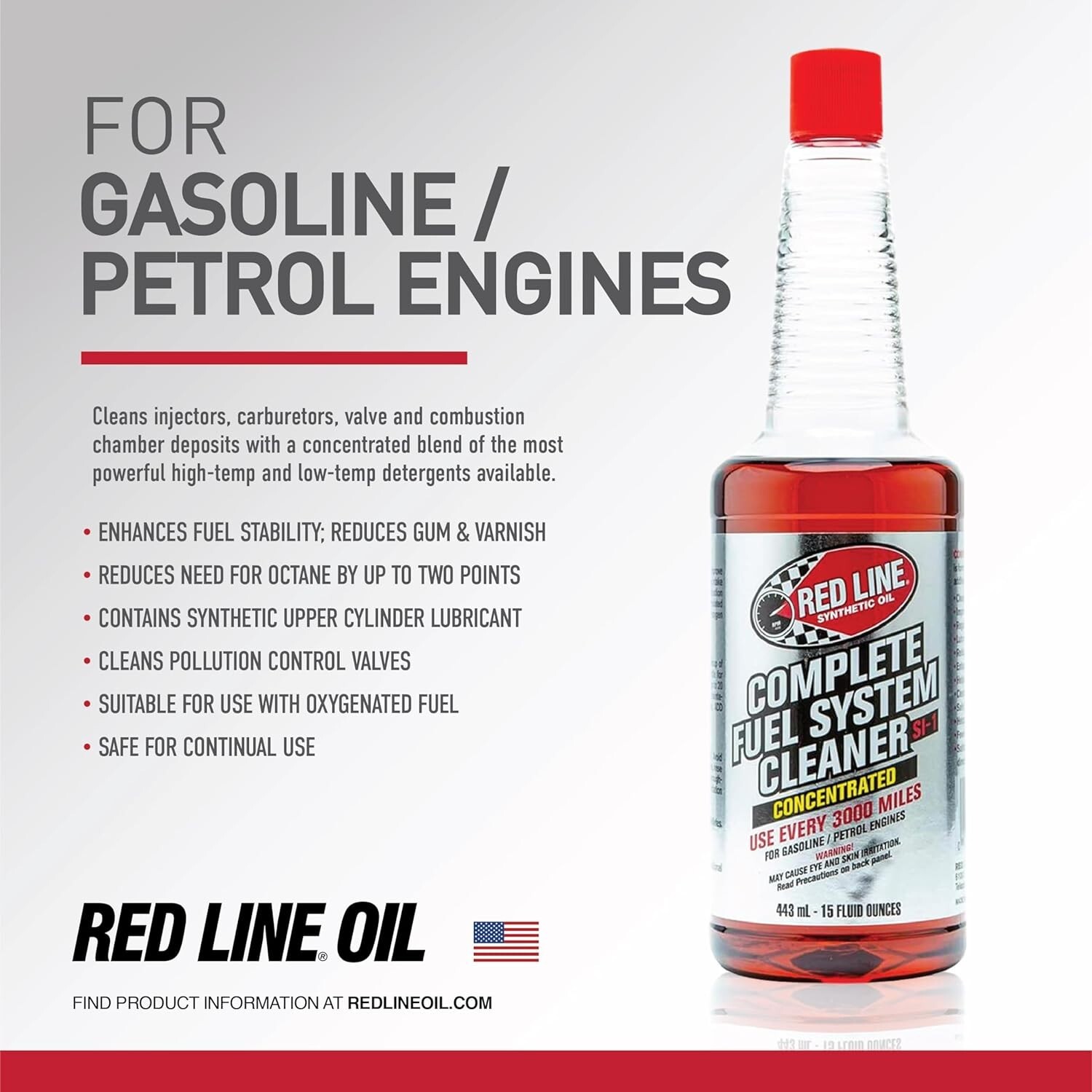 Red Line 60103 SI-1 Complete Fuel System Cleaner, 15oz Bottles, 4 Pack