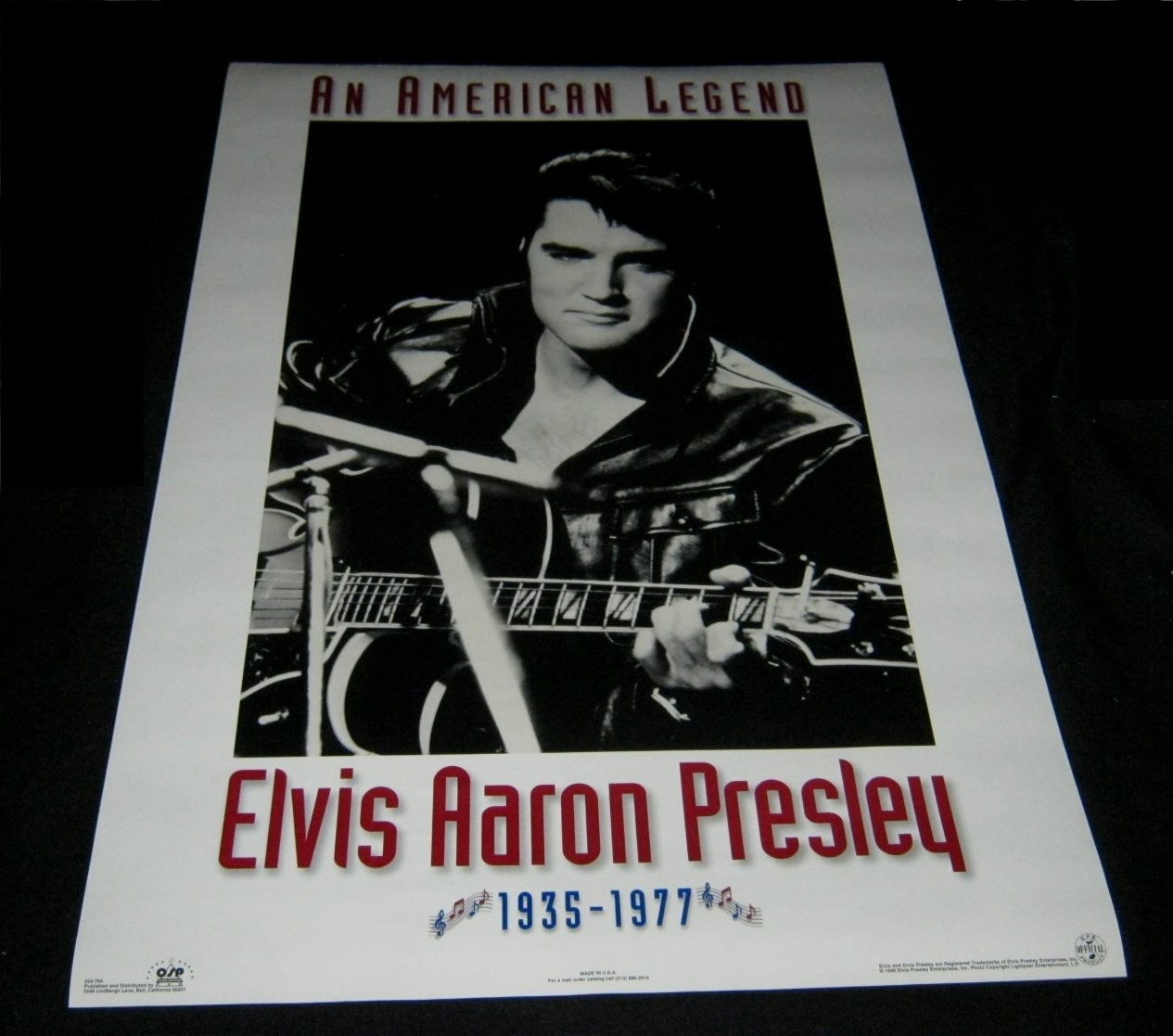 ORIGINAL 1995 OSP ELVIS PRESLEY ENT LICENSED POSTER AN AMERICAN LEGEND 24x36