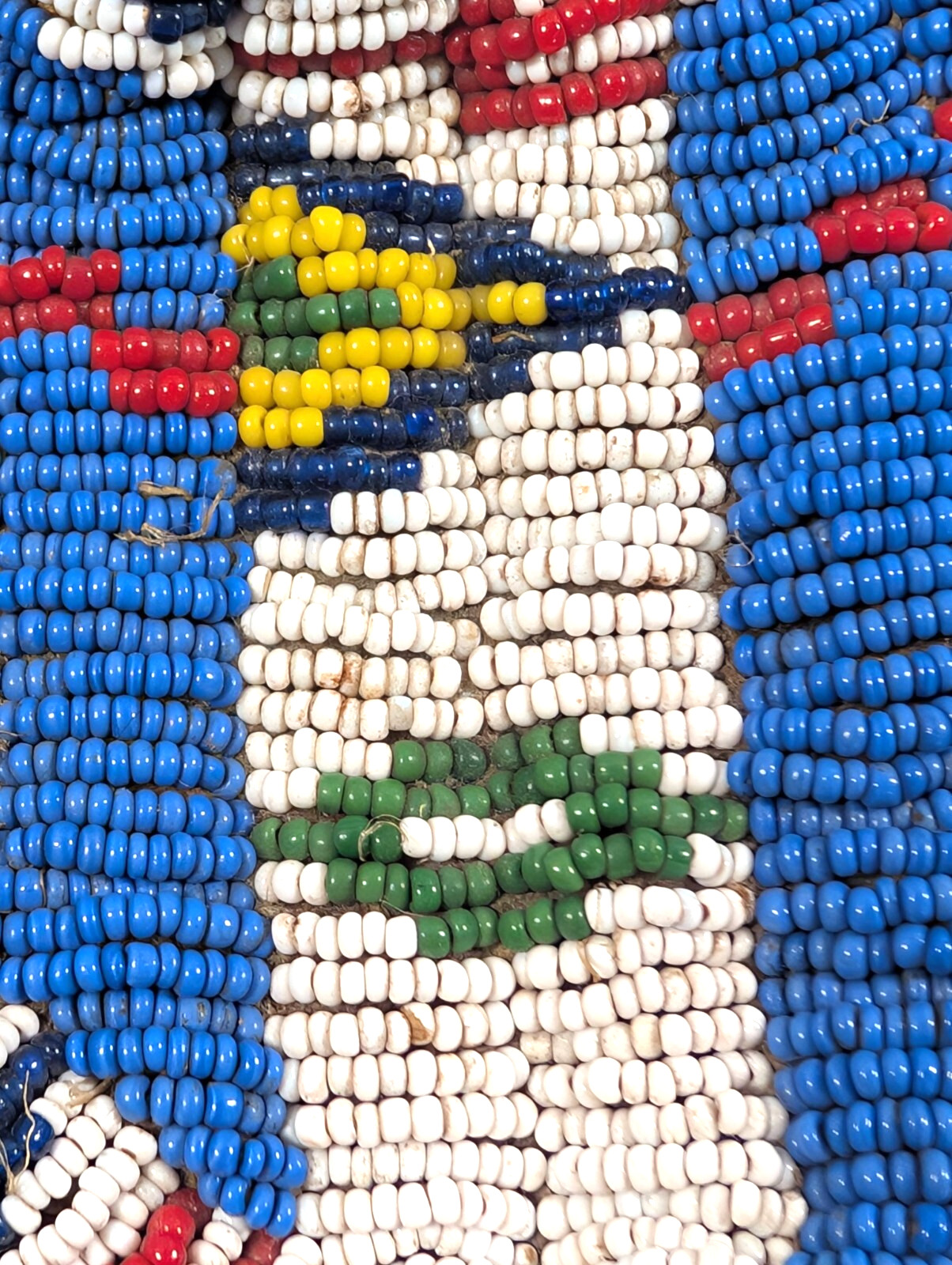 Antique Lakota Sioux Beaded Moccasin SINGLE, Fully Beaded Sole, Trade Cloth Trim