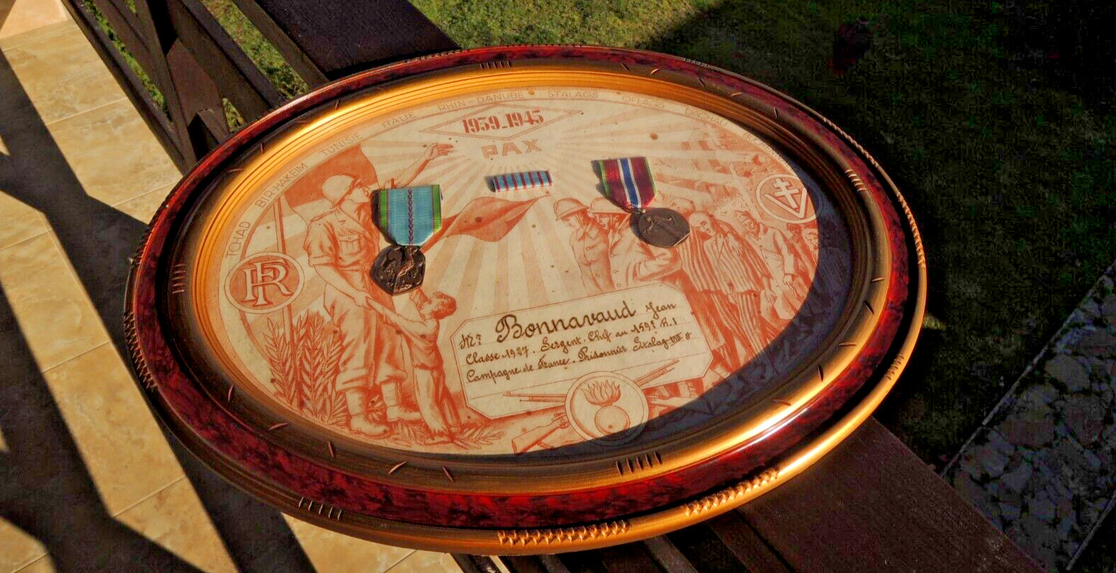 French commemorative certificate contraction camp Stalag VIII A 1939-45 military