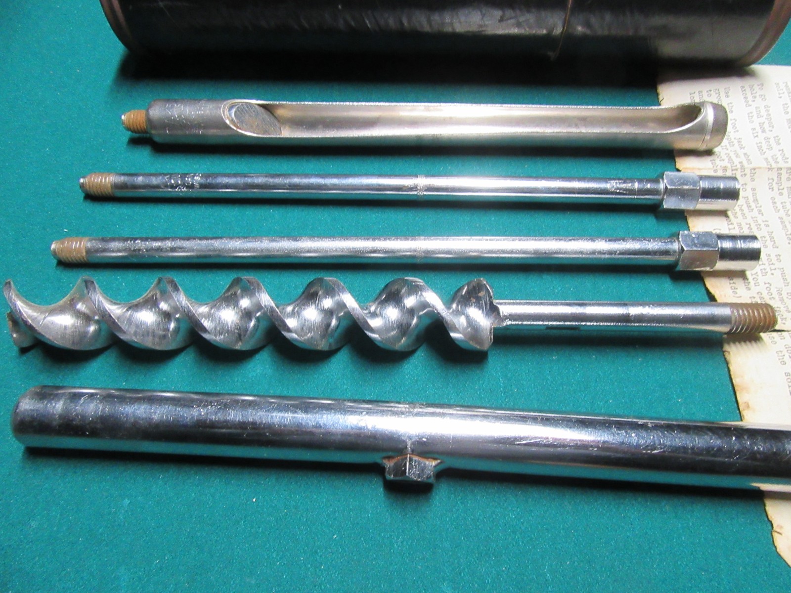 VINTAGE OAKFIELD SOIL SAMPLER KIT STAINLESS WITH CASE