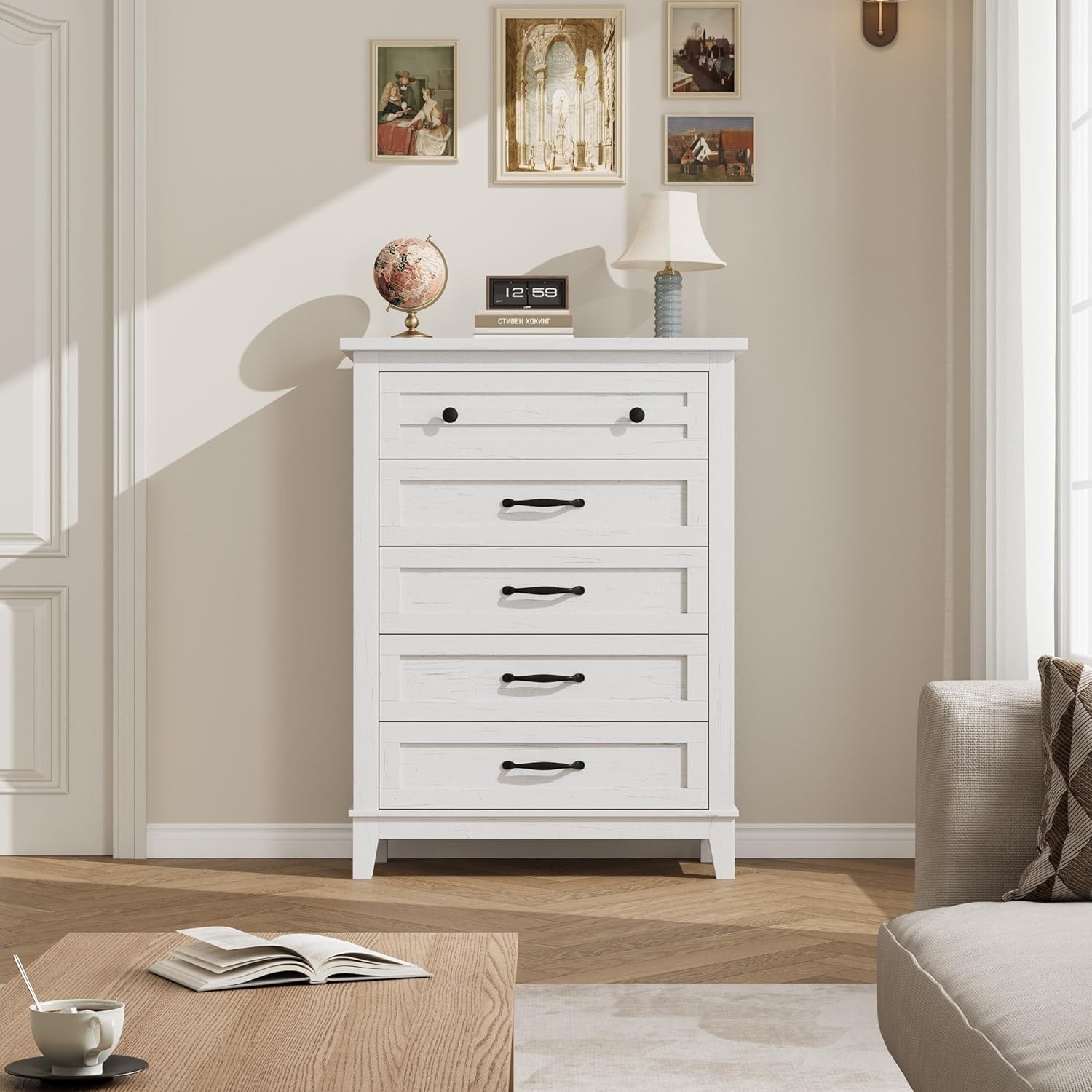 5 Dresser for Bedroom, 41.3'' Tall Vertical Drawer Dresser with Large Storage