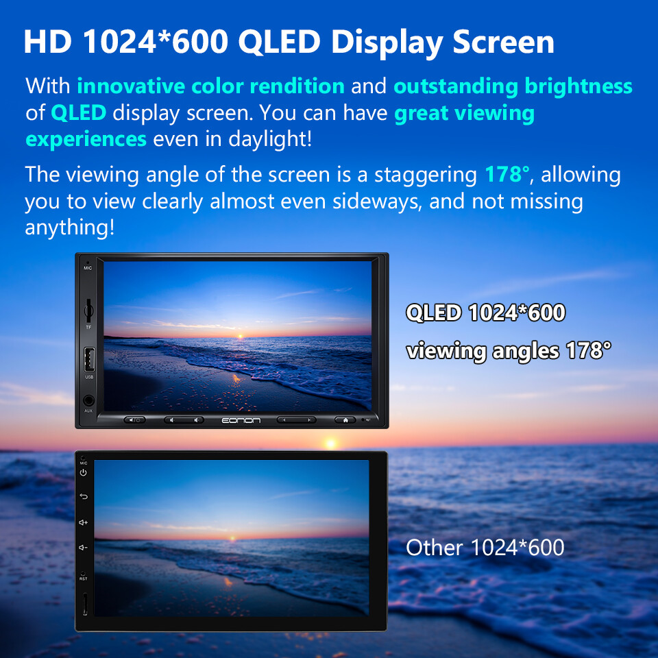 Eonon Double Din 7" inch QLED Android Auto CarPlay Car Radio Stereo GPS Navi DSP