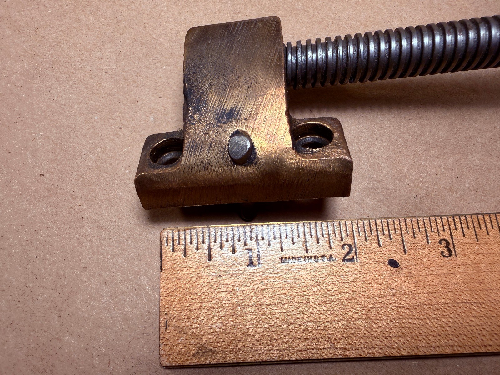 Vintatge Horizontal Milling Saddle Cross Slide Leadscrew Brass Nut + Knob