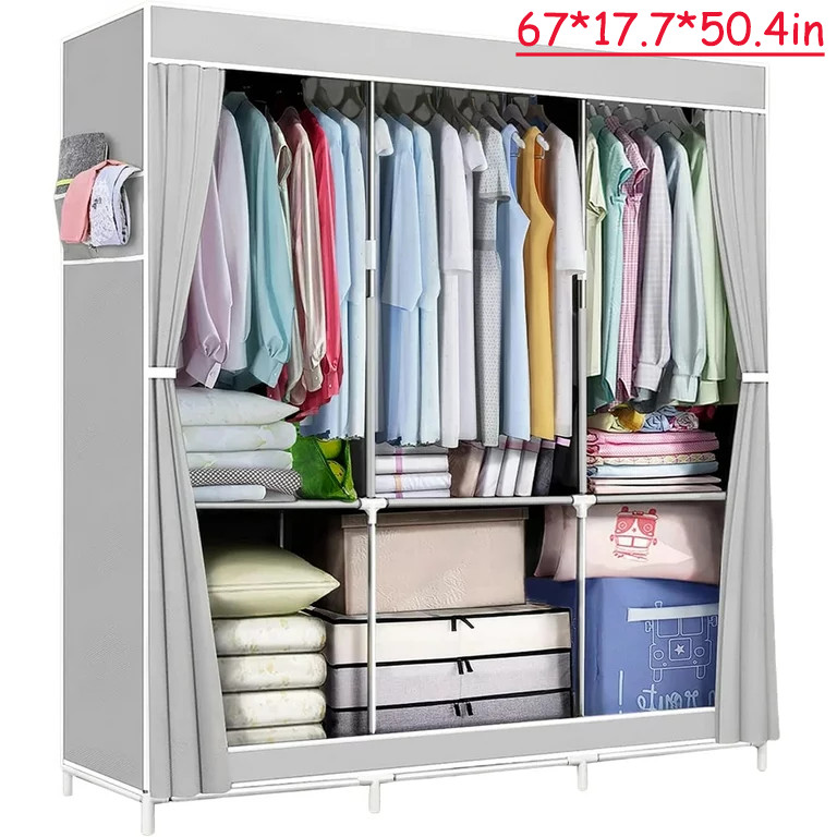 Design Portable Closet Wardrobe Clothes Rack Storage Organizer Shelf Multi-color