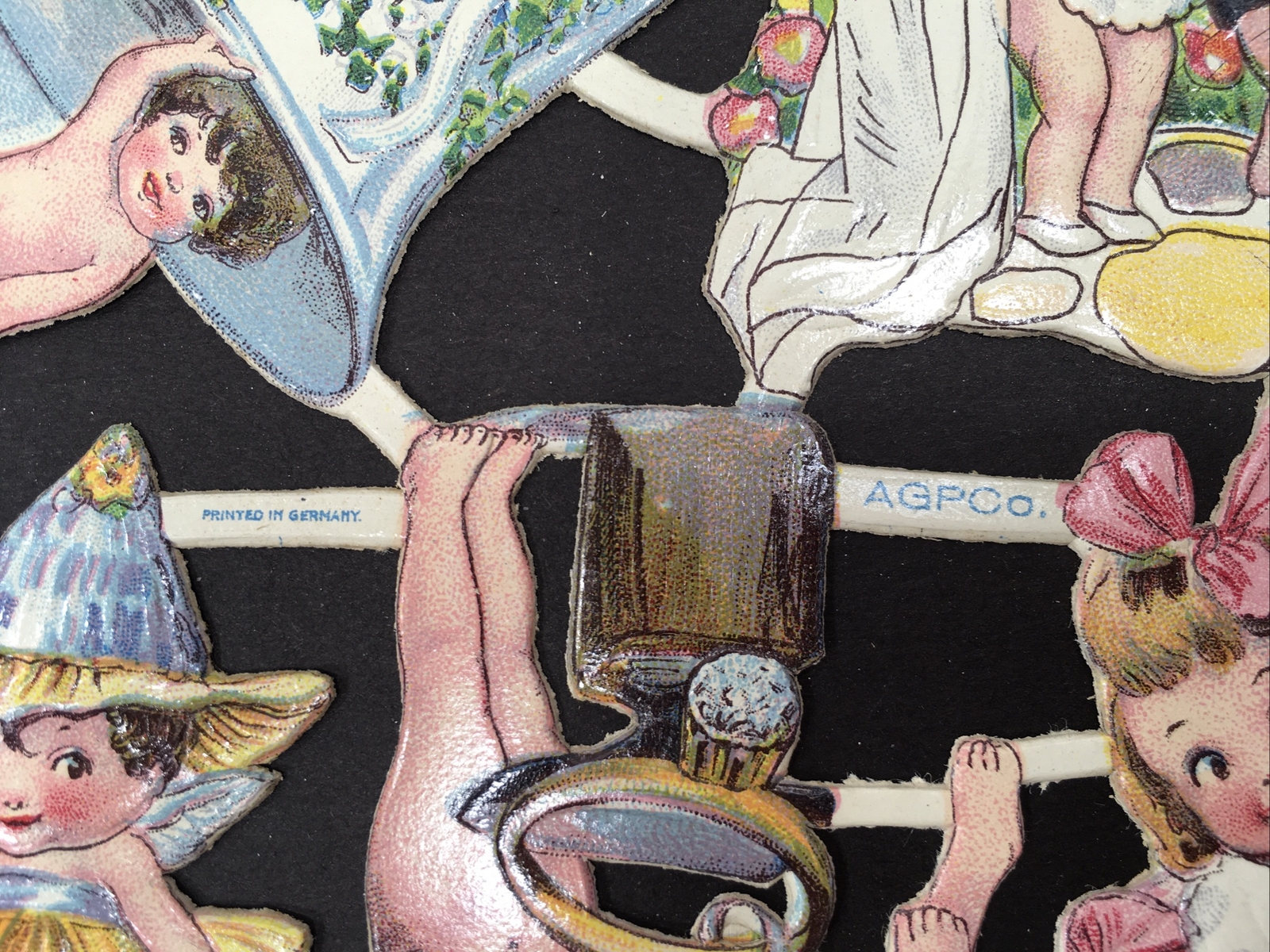 Vintage Germany AGPCO 33197 Victorian Wedding Cupid Die Cut Scrapbook