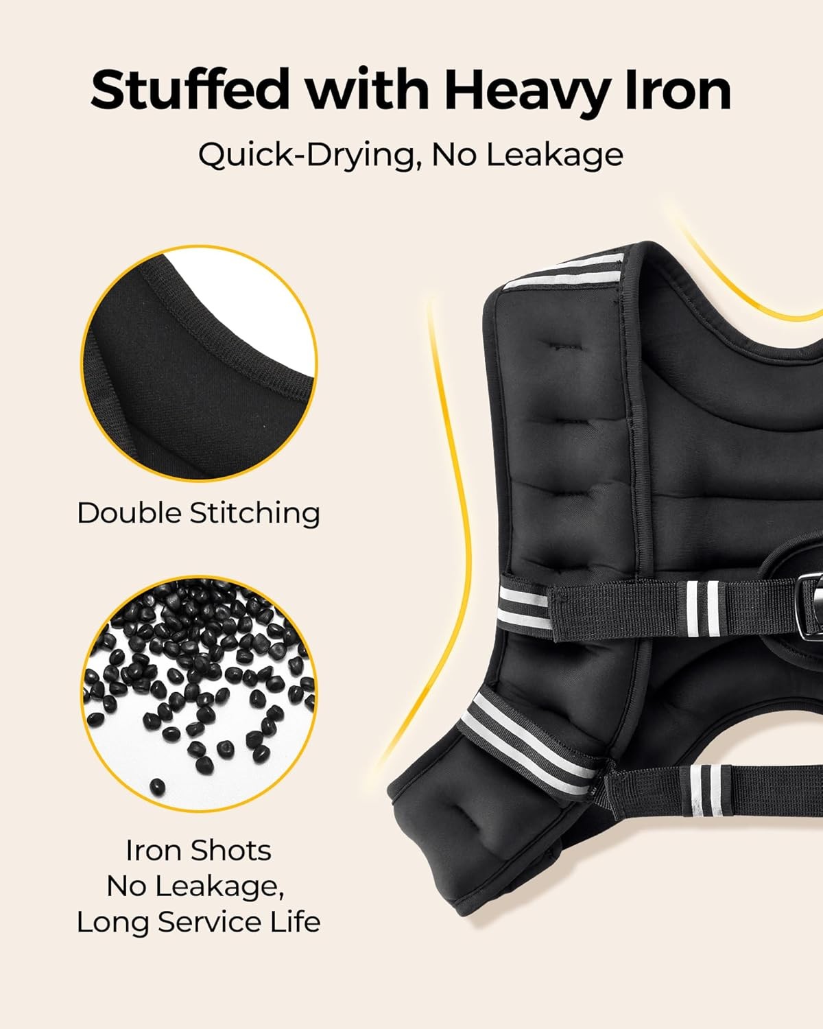 Weighted Vest 4-30LB Adjustable Workout Training Vest w/ Reflective Straps