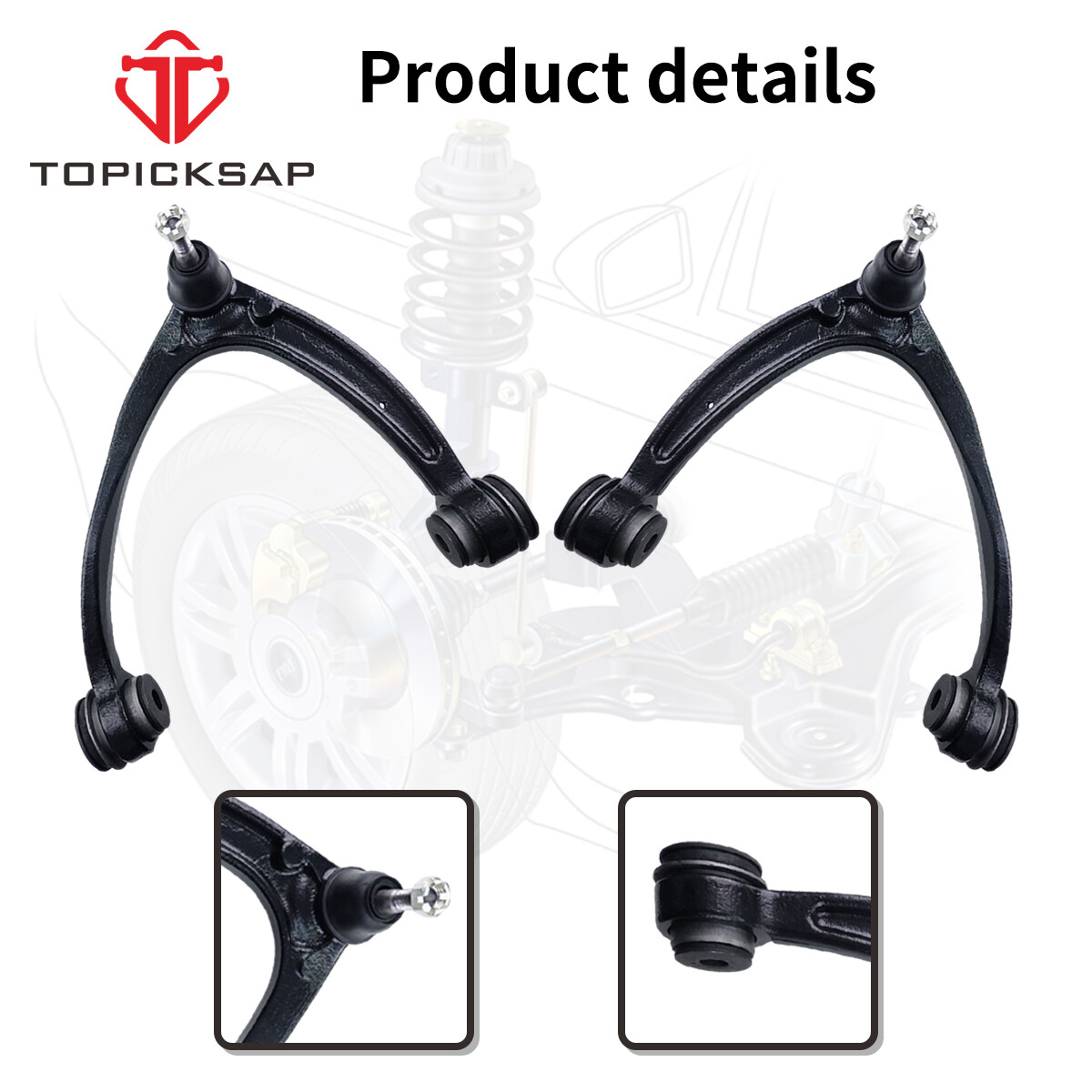 12 Front Upper Lower Control Arm Kit for 2007-2013 Escalade Chevy Silverado GMC